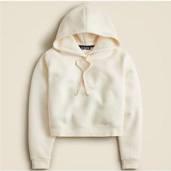 J. Crew Heritage fleece hoodie Ivory Medium - Picture 1 of 6